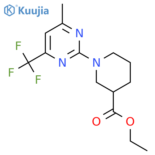 ethyl 1-4-methyl-6-(trifluoromethyl)pyrimidin-2-ylpiperidine-3-carboxylate structure