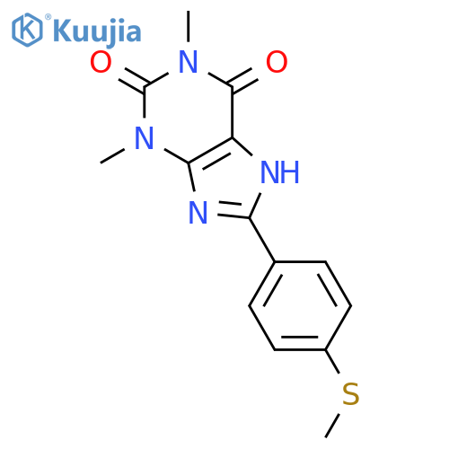 1H-Purine-2,6-dione, 3,7-dihydro-1,3-dimethyl-8-[4-(methylthio)phenyl]- structure