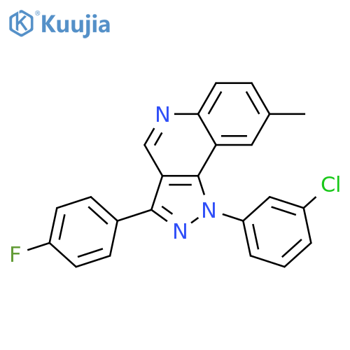 1-(3-chlorophenyl)-3-(4-fluorophenyl)-8-methyl-1H-pyrazolo4,3-cquinoline structure