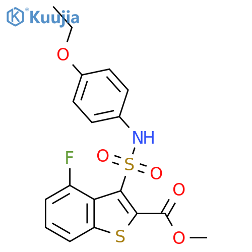 methyl 3-(4-ethoxyphenyl)sulfamoyl-4-fluoro-1-benzothiophene-2-carboxylate structure
