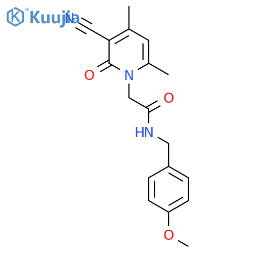 2-(3-cyano-4,6-dimethyl-2-oxo-1,2-dihydropyridin-1-yl)-N-(4-methoxyphenyl)methylacetamide structure