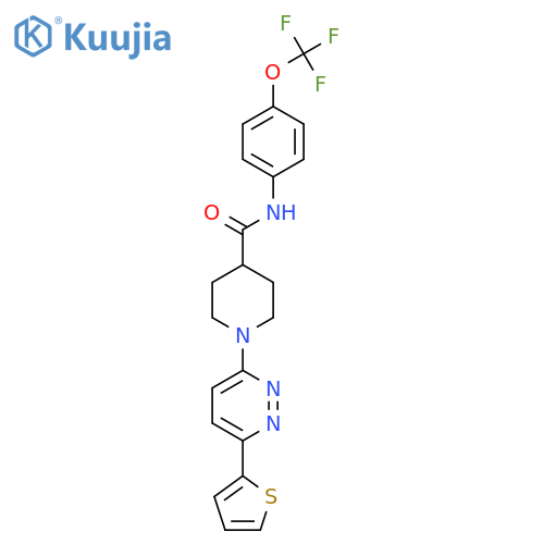 1-6-(thiophen-2-yl)pyridazin-3-yl-N-4-(trifluoromethoxy)phenylpiperidine-4-carboxamide structure