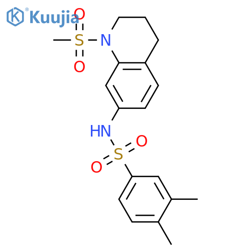 N-(1-methanesulfonyl-1,2,3,4-tetrahydroquinolin-7-yl)-3,4-dimethylbenzene-1-sulfonamide structure