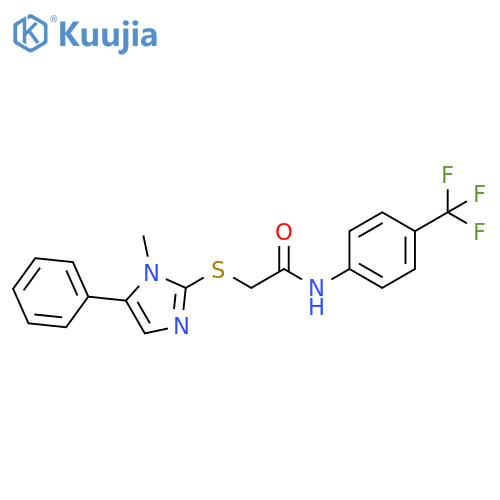2-(1-methyl-5-phenyl-1H-imidazol-2-yl)sulfanyl-N-4-(trifluoromethyl)phenylacetamide structure