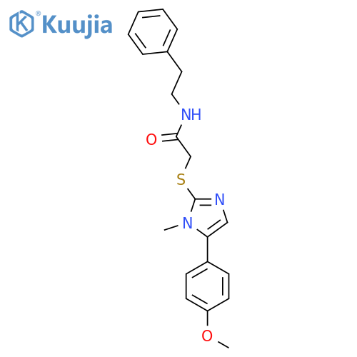 2-{5-(4-methoxyphenyl)-1-methyl-1H-imidazol-2-ylsulfanyl}-N-(2-phenylethyl)acetamide structure