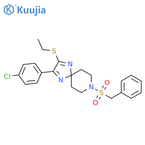 2-(4-chlorophenyl)-3-(ethylsulfanyl)-8-phenylmethanesulfonyl-1,4,8-triazaspiro4.5deca-1,3-diene structure