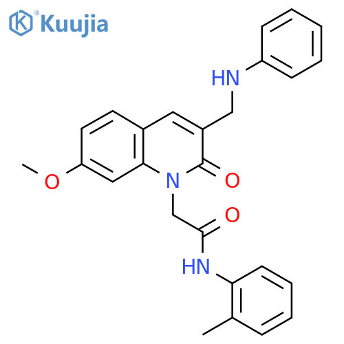 2-{7-methoxy-2-oxo-3-(phenylamino)methyl-1,2-dihydroquinolin-1-yl}-N-(2-methylphenyl)acetamide structure