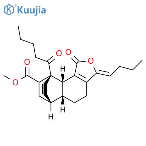 6,9-Ethanonaphtho[1,2-c]furan-8-carboxylic acid, 3-butylidene-1,3,4,5,5a,6,9,9a-octahydro-1-oxo-9-(1-oxopentyl)-, methyl ester, (3Z,5aR,6R,9R,9aR)-rel- structure