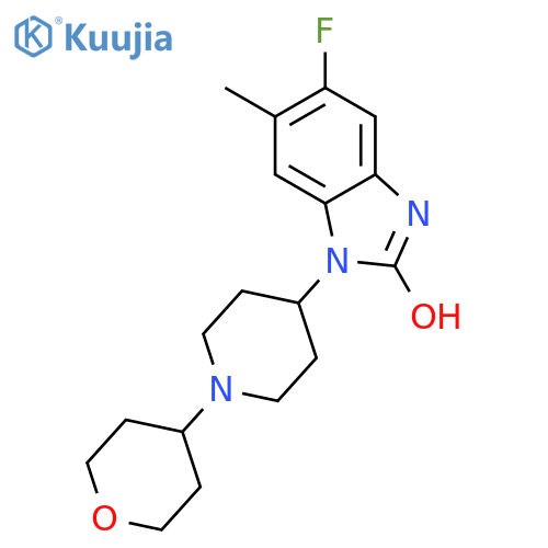 2H-Benzimidazol-2-one, 5-fluoro-1,3-dihydro-6-methyl-1-[1-(tetrahydro-2H-pyran-4-yl)-4-piperidinyl] structure