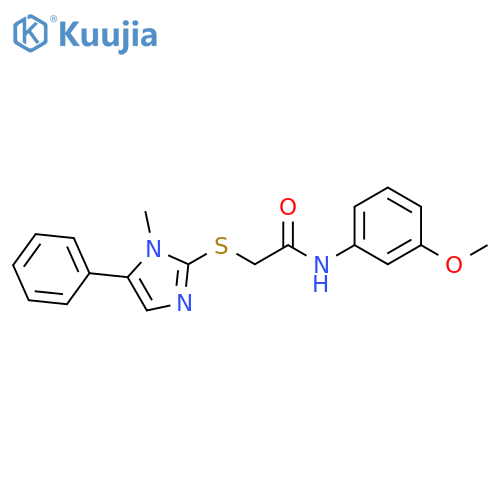 N-(3-methoxyphenyl)-2-(1-methyl-5-phenyl-1H-imidazol-2-yl)sulfanylacetamide structure