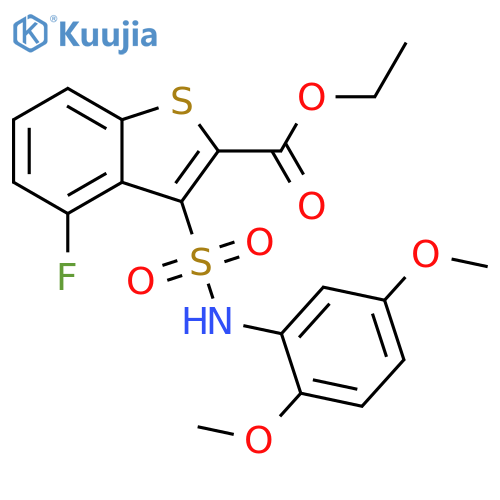 ethyl 3-(2,5-dimethoxyphenyl)sulfamoyl-4-fluoro-1-benzothiophene-2-carboxylate structure