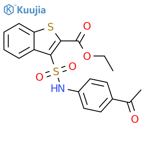 ethyl 3-(4-acetylphenyl)sulfamoyl-1-benzothiophene-2-carboxylate structure