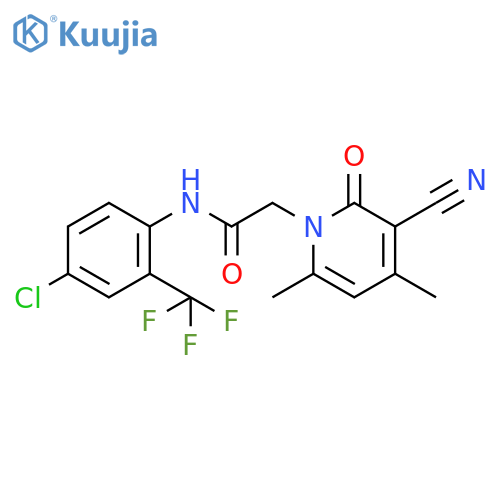 N-4-chloro-2-(trifluoromethyl)phenyl-2-(3-cyano-4,6-dimethyl-2-oxo-1,2-dihydropyridin-1-yl)acetamide structure