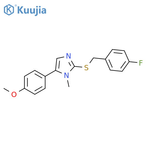 2-{(4-fluorophenyl)methylsulfanyl}-5-(4-methoxyphenyl)-1-methyl-1H-imidazole structure