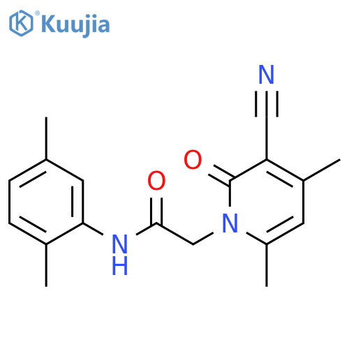 2-(3-cyano-4,6-dimethyl-2-oxo-1,2-dihydropyridin-1-yl)-N-(2,5-dimethylphenyl)acetamide structure