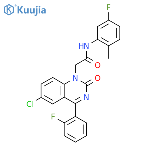 2-6-chloro-4-(2-fluorophenyl)-2-oxo-1,2-dihydroquinazolin-1-yl-N-(5-fluoro-2-methylphenyl)acetamide structure