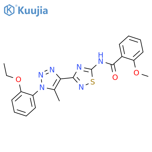 N-{3-1-(2-ethoxyphenyl)-5-methyl-1H-1,2,3-triazol-4-yl-1,2,4-thiadiazol-5-yl}-2-methoxybenzamide structure