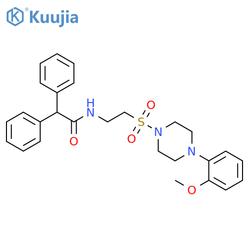 N-(2-{4-(2-methoxyphenyl)piperazin-1-ylsulfonyl}ethyl)-2,2-diphenylacetamide structure