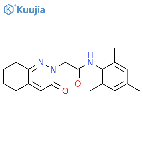 2-(3-oxo-2,3,5,6,7,8-hexahydrocinnolin-2-yl)-N-(2,4,6-trimethylphenyl)acetamide structure