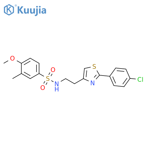 N-{2-2-(4-chlorophenyl)-1,3-thiazol-4-ylethyl}-4-methoxy-3-methylbenzene-1-sulfonamide structure