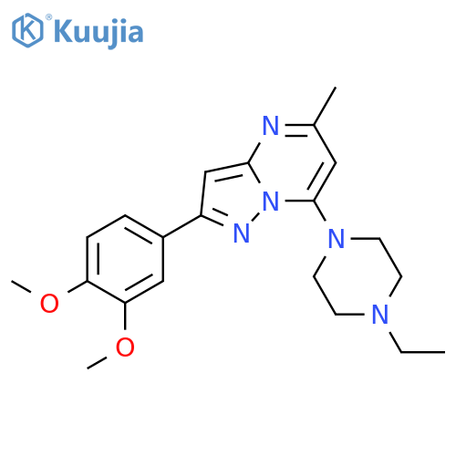 1-2-(3,4-dimethoxyphenyl)-5-methylpyrazolo1,5-apyrimidin-7-yl-4-ethylpiperazine structure