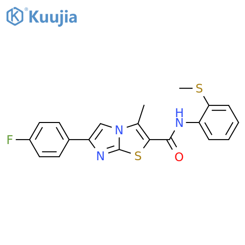 6-(4-fluorophenyl)-3-methyl-N-2-(methylsulfanyl)phenylimidazo2,1-b1,3thiazole-2-carboxamide structure