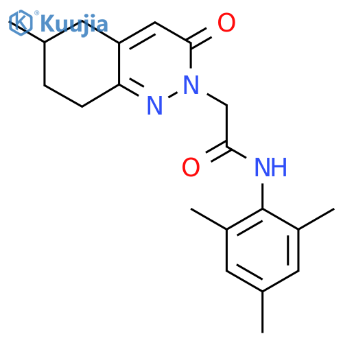2-(6-methyl-3-oxo-2,3,5,6,7,8-hexahydrocinnolin-2-yl)-N-(2,4,6-trimethylphenyl)acetamide structure