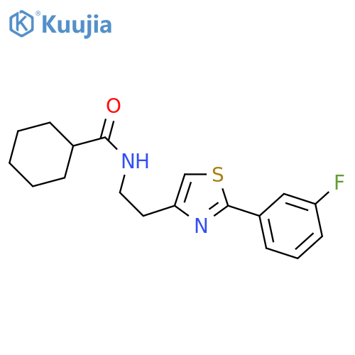 N-{2-2-(3-fluorophenyl)-1,3-thiazol-4-ylethyl}cyclohexanecarboxamide structure