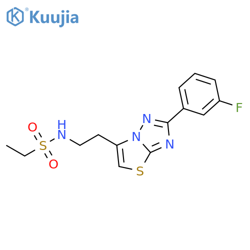 N-{2-2-(3-fluorophenyl)-1,2,4triazolo3,2-b1,3thiazol-6-ylethyl}ethane-1-sulfonamide structure