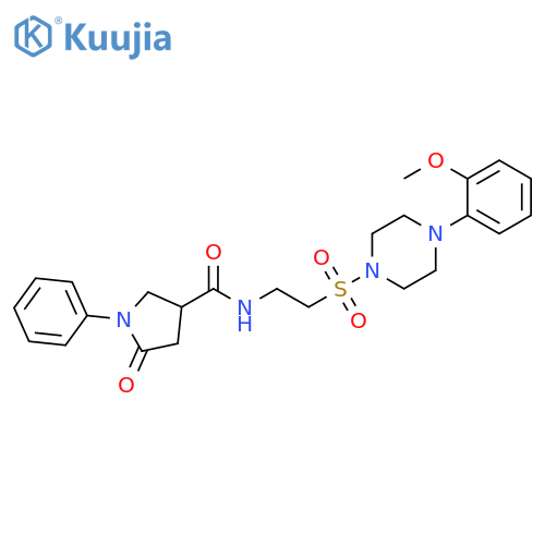 N-(2-{4-(2-methoxyphenyl)piperazin-1-ylsulfonyl}ethyl)-5-oxo-1-phenylpyrrolidine-3-carboxamide structure