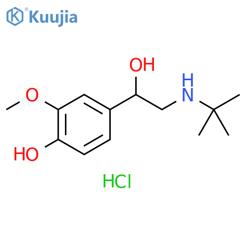 Benzenemethanol, α-[[(1,1-dimethylethyl)amino]methyl]-4-hydroxy-3-methoxy-, hydrochloride (1:1) structure