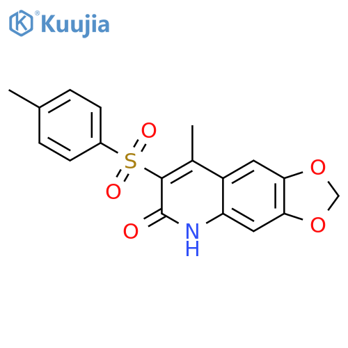 8-methyl-7-(4-methylbenzenesulfonyl)-2H,5H,6H-[1,3]dioxolo[4,5-g]quinolin-6-one structure