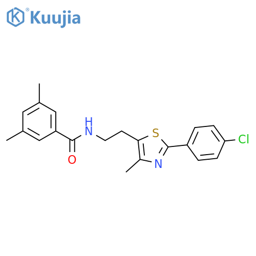 N-{2-2-(4-chlorophenyl)-4-methyl-1,3-thiazol-5-ylethyl}-3,5-dimethylbenzamide structure