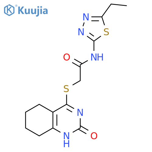 N-(5-ethyl-1,3,4-thiadiazol-2-yl)-2-(2-oxo-1,2,5,6,7,8-hexahydroquinazolin-4-yl)sulfanylacetamide structure