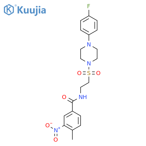 N-(2-{4-(4-fluorophenyl)piperazin-1-ylsulfonyl}ethyl)-4-methyl-3-nitrobenzamide structure