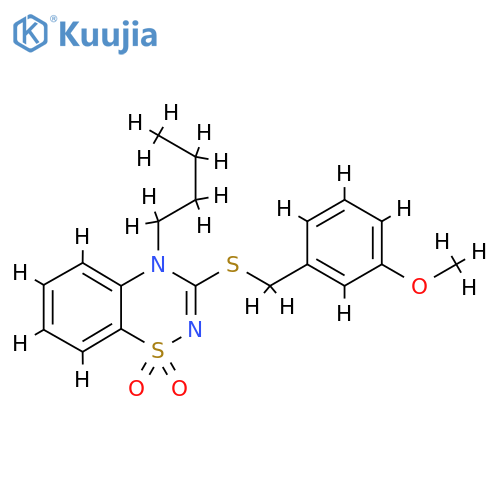 4-butyl-3-{(3-methoxyphenyl)methylsulfanyl}-4H-1lambda6,2,4-benzothiadiazine-1,1-dione structure