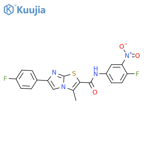 N-(4-fluoro-3-nitrophenyl)-6-(4-fluorophenyl)-3-methylimidazo2,1-b1,3thiazole-2-carboxamide structure