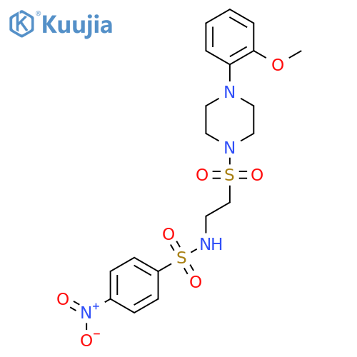 N-(2-{4-(2-methoxyphenyl)piperazin-1-ylsulfonyl}ethyl)-4-nitrobenzene-1-sulfonamide structure