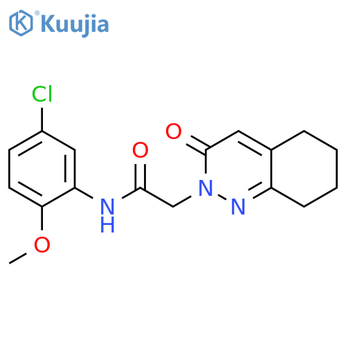 N-(5-chloro-2-methoxyphenyl)-2-(3-oxo-2,3,5,6,7,8-hexahydrocinnolin-2-yl)acetamide structure