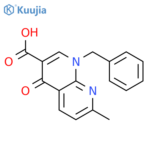 1,8-Naphthyridine-3-carboxylic acid,1,4-dihydro-7-methyl-4-oxo-1-(phenylmethyl)- structure