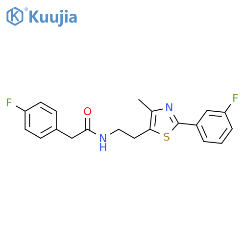 2-(4-fluorophenyl)-N-{2-2-(3-fluorophenyl)-4-methyl-1,3-thiazol-5-ylethyl}acetamide structure