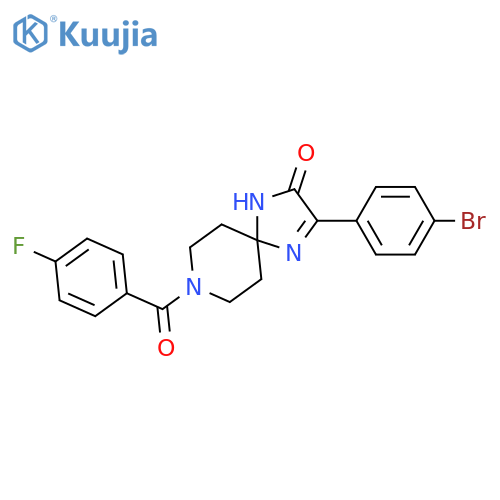 3-(4-bromophenyl)-8-(4-fluorobenzoyl)-1,4,8-triazaspiro4.5dec-3-en-2-one structure