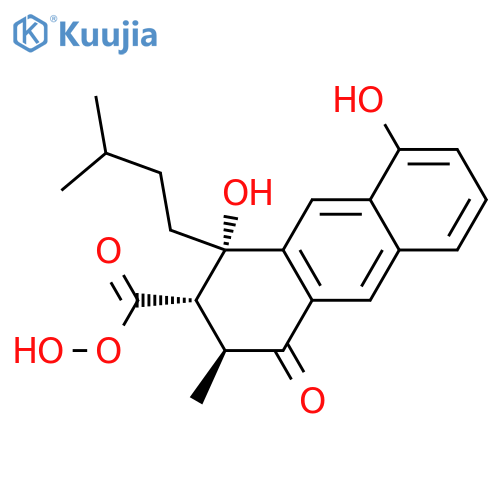 2-Anthracenecarboxylicacid, 1,2,3,4-tetrahydro-1,2,8-trihydroxy-3-methyl-1-(3-methylbutyl)-4-oxo-,(1R,2R,3R)- structure