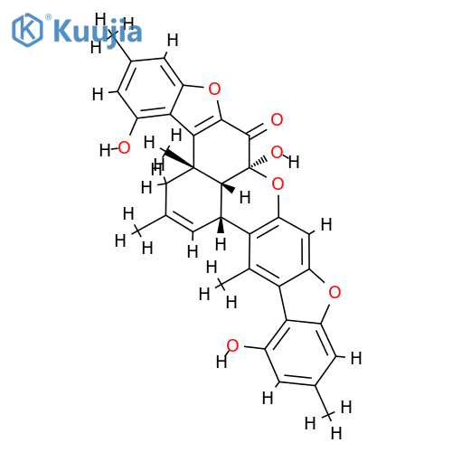 (3aS)-3,9a,17bβ,17cβ-Tetrahydro-4,9aα,16-trihydroxy-2,3aβ,6,14,17-pentamethylbenzo[kl]bisbenzofuro[3,2-b:2',3'-i]xanthen-9(3aH)-one structure