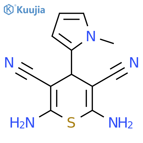 2,6-Diamino-4-(1-methyl-1H-pyrrol-2-yl)-4H-thiopyran-3,5-dicarbonitrile structure