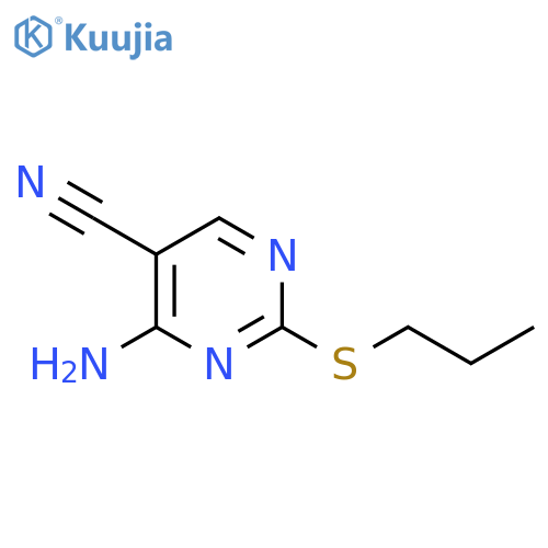 4-Amino-2-(propylthio)-5-pyrimidinecarbonitrile structure