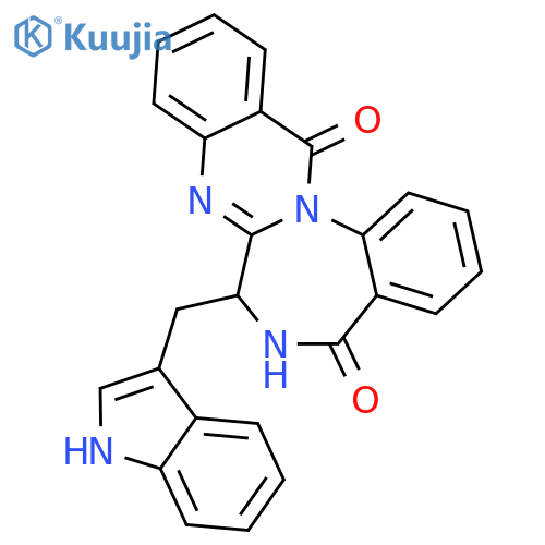 Quinazolino[3,2-a][1,4]benzodiazepine-5,13-dione,6,7-dihydro-7-(1H-indol-3-ylmethyl)-, (7S)- structure