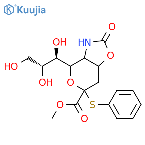 Methyl 5-N,4-O-Carbonyl-3,5-dideoxy-2-S-phenyl-2-thio-D-glycero-b-D-galacto-2-nonulopyranosylonate structure