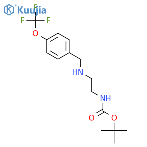 tert-Butyl (2-((4-(trifluoromethoxy)-benzyl)amino)ethyl)carbamate structure