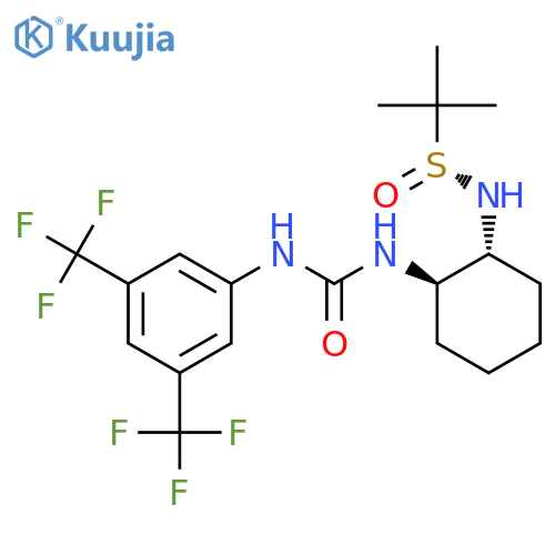 R)-N-[(1R,2R)-2-(3-(3,5-Bis(trifluoromethyl)phenyl)ureido)cyclohexyl]-tert-butyl-sulfinamide structure